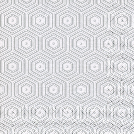 Geometric Hipster Silver White - 20 Count