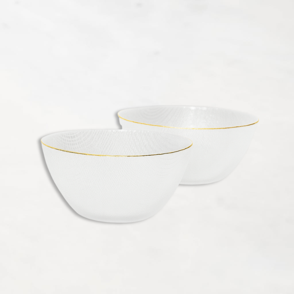 Glass Bowls with Gold Rim