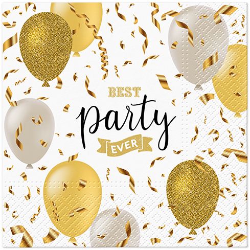 Elegant Balloons Lunch Napkin - 20 Count - The Closeout Connection