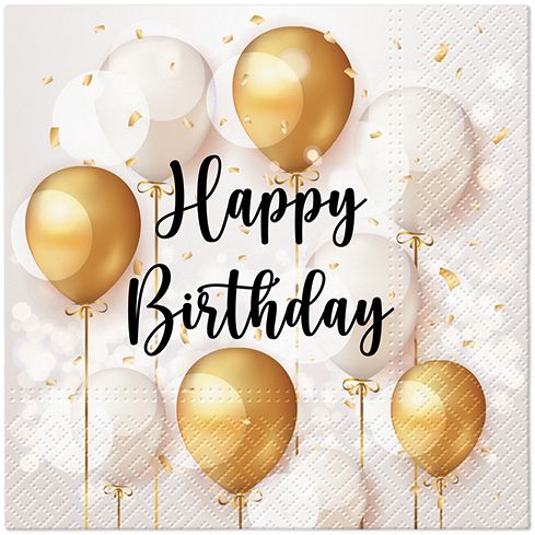Gold Celebration Lunch Napkin - 20 Count - The Closeout Connection