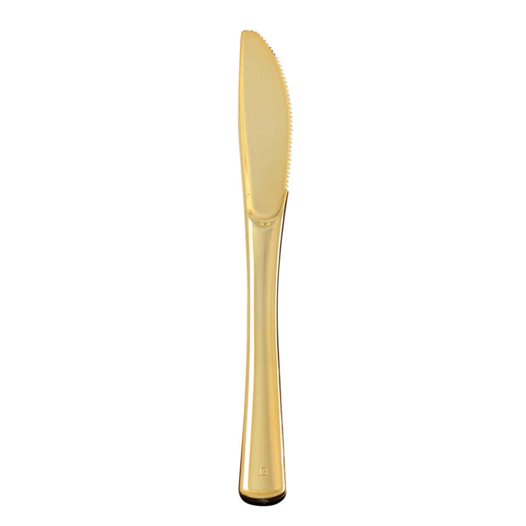 Gold-Like Plastic Knives - 40 Count