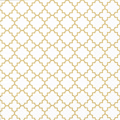Quattrefoil Lattice Fine Lunch Napkin - 20 Count - The Closeout Connection