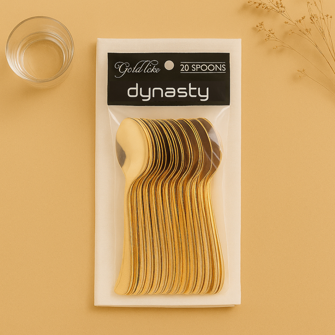 Gold-Like Plastic Spoons- 20 Count