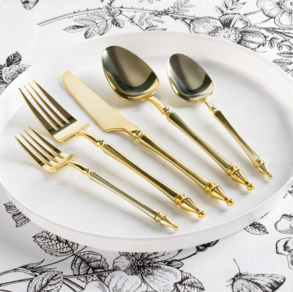 Majestic Flatware Gold Set Lifestyle - The Closeout Connection #Color_Gold