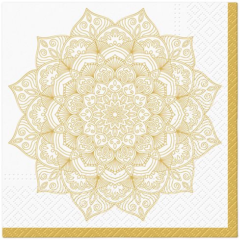 Mandala Golden Lunch Napkin - 20 Count - The Closeout Connection