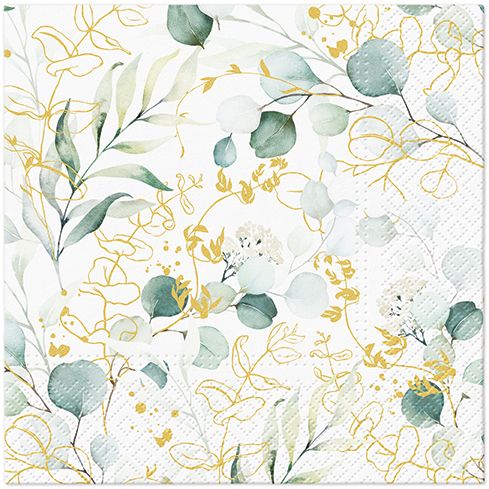Golden Eucalyptus Lunch Napkin - 20 Count