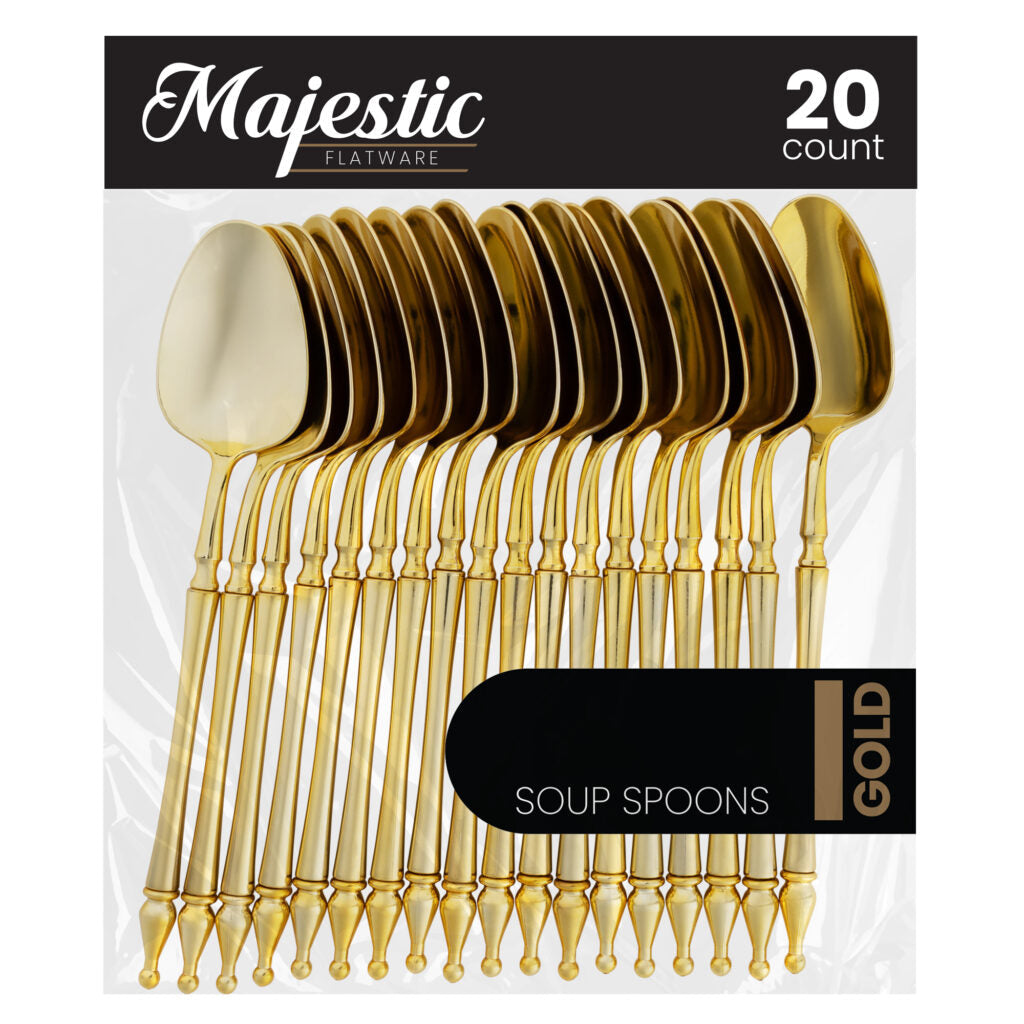 Majestic Flatware Gold Soup Spoons - The Closeout Connection #Color_Gold#Type_Soup Spoons