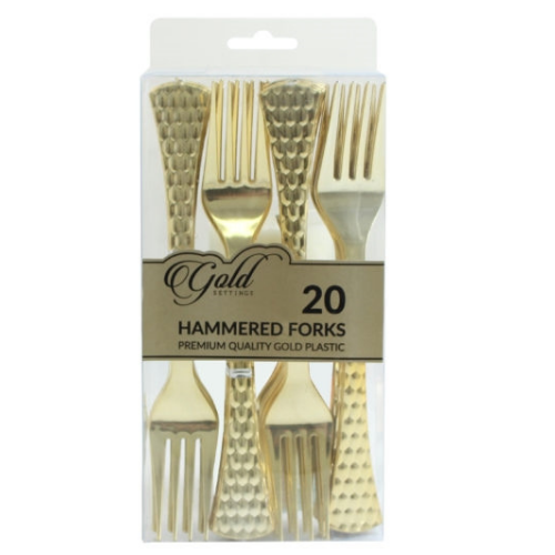 Hammered Forks Plastic Flatware- 20ct - The Closeout Connection