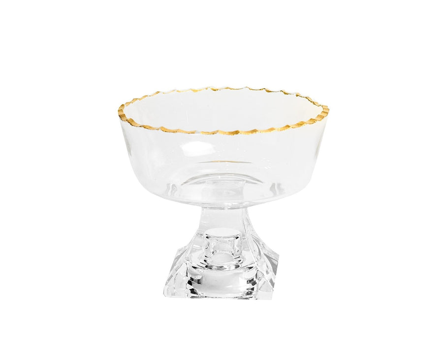 Monte Carlo Circular Gold Rimmed Pedestal Dessert Cups 9oz - The Closeout Connection