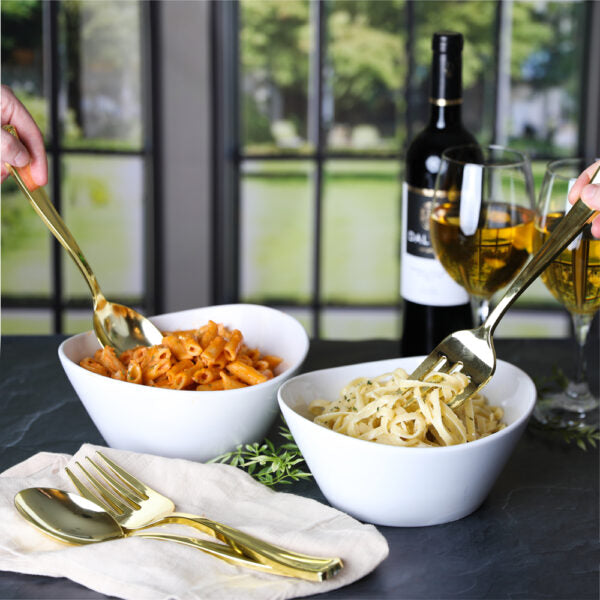 Gold Serving Set – 2 Spoons & 2 Forks - The Closeout Connection