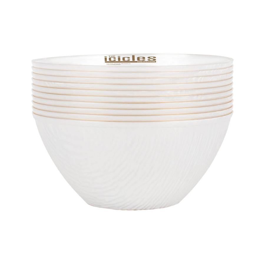 Icicles Plates Pearl/Gold Rim - The Closeout Connection