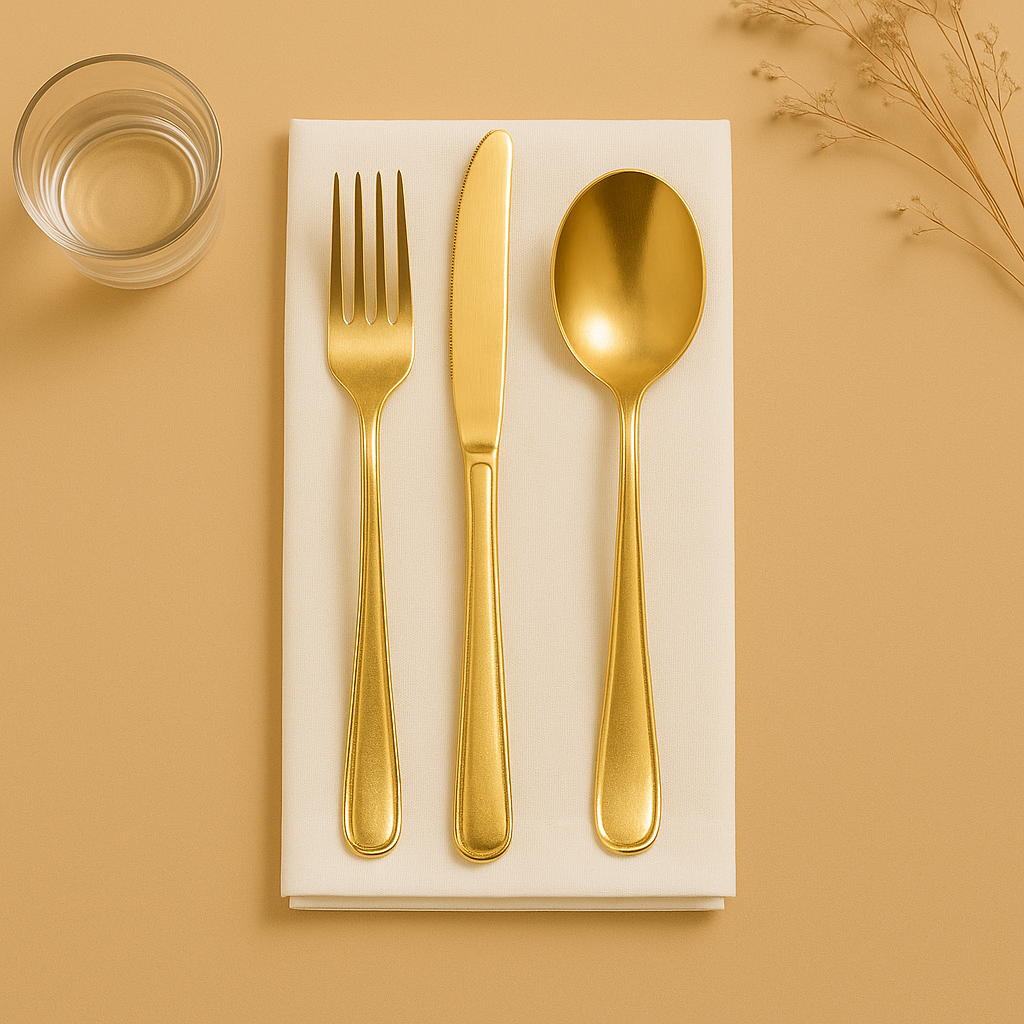 Gold Cutlery Combo - 32 Count