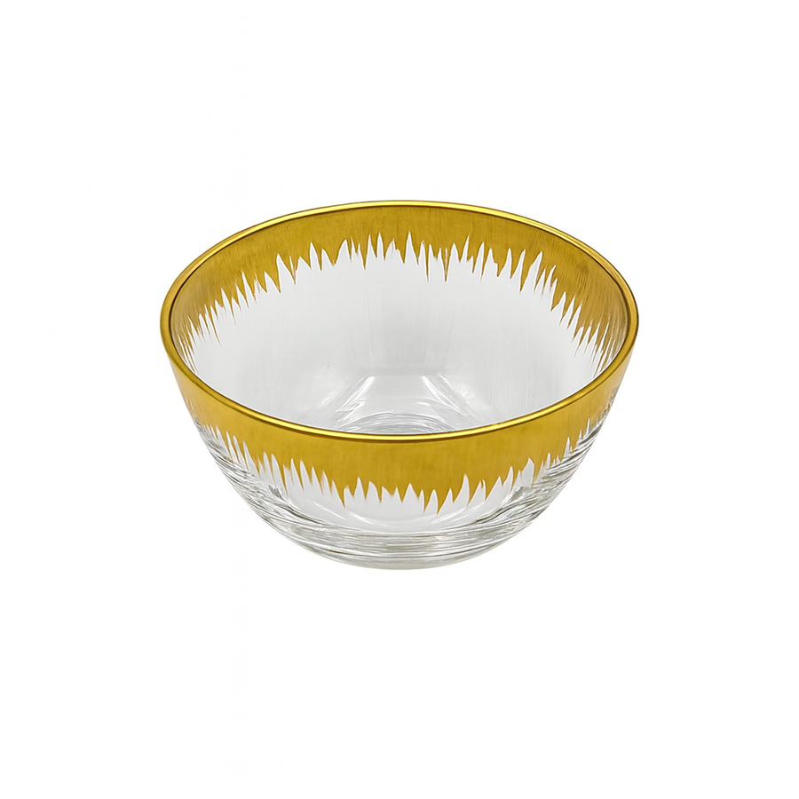 Invigo Living Small Gold Rimmed Glass Bowl - The Closeout Connection