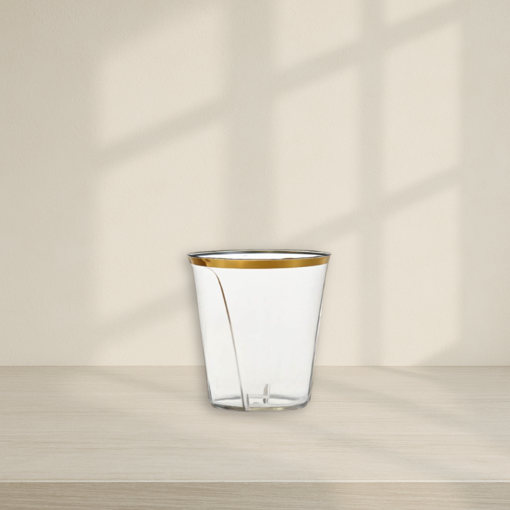Gold Rim Square Shot Cups