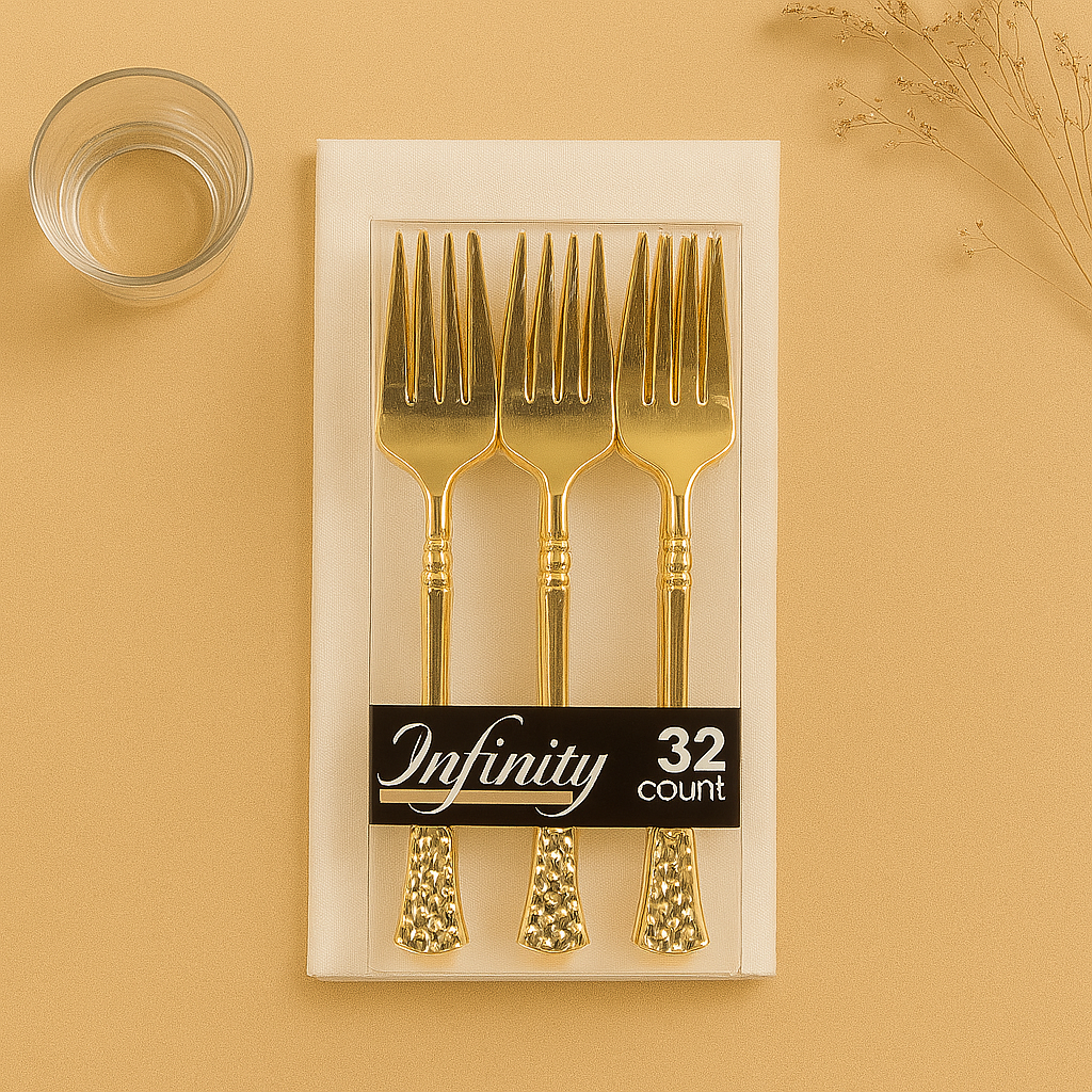 Gold Salad Forks- 32 Count