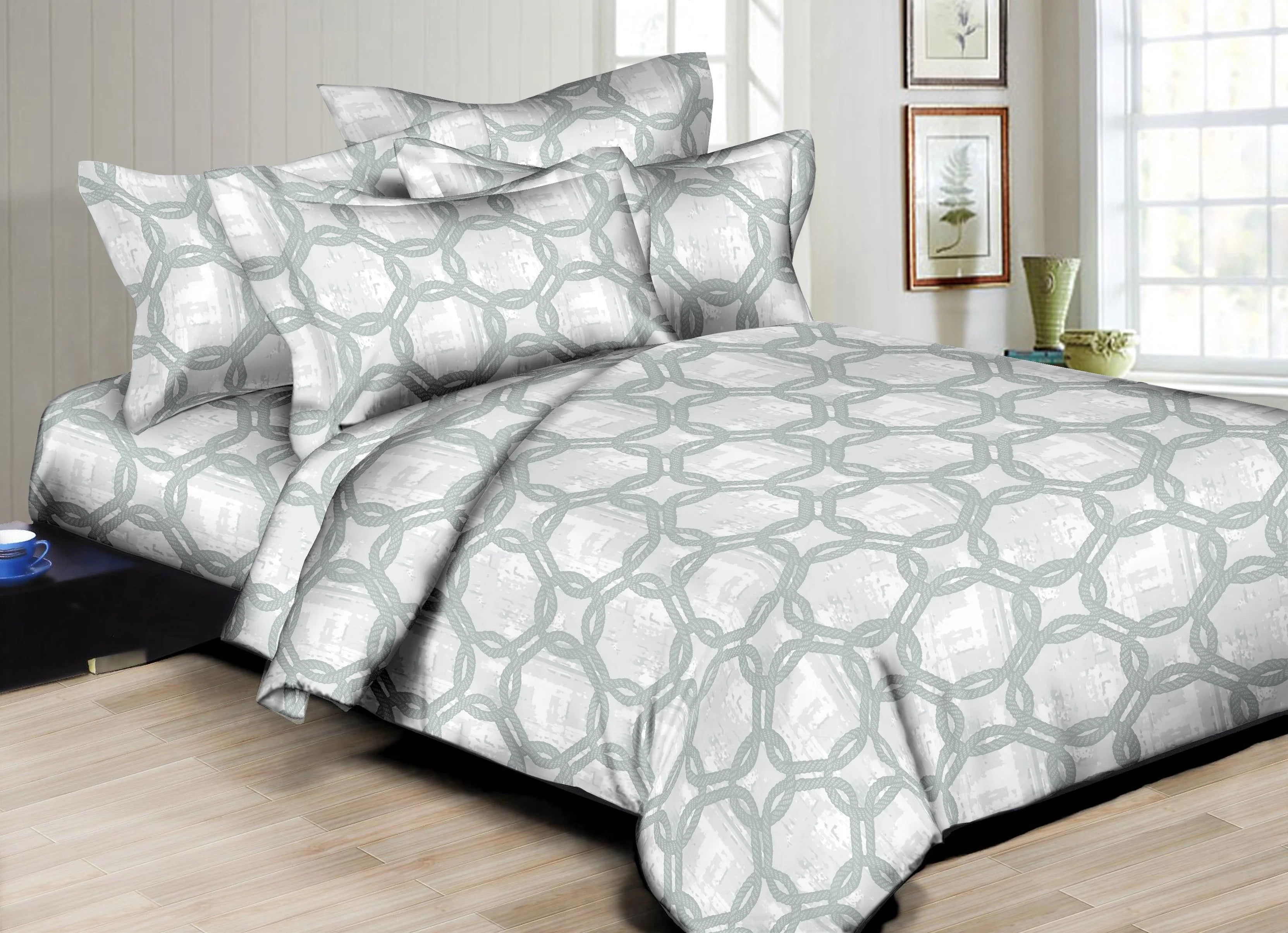 Entangled Knots Gray Duvet Set