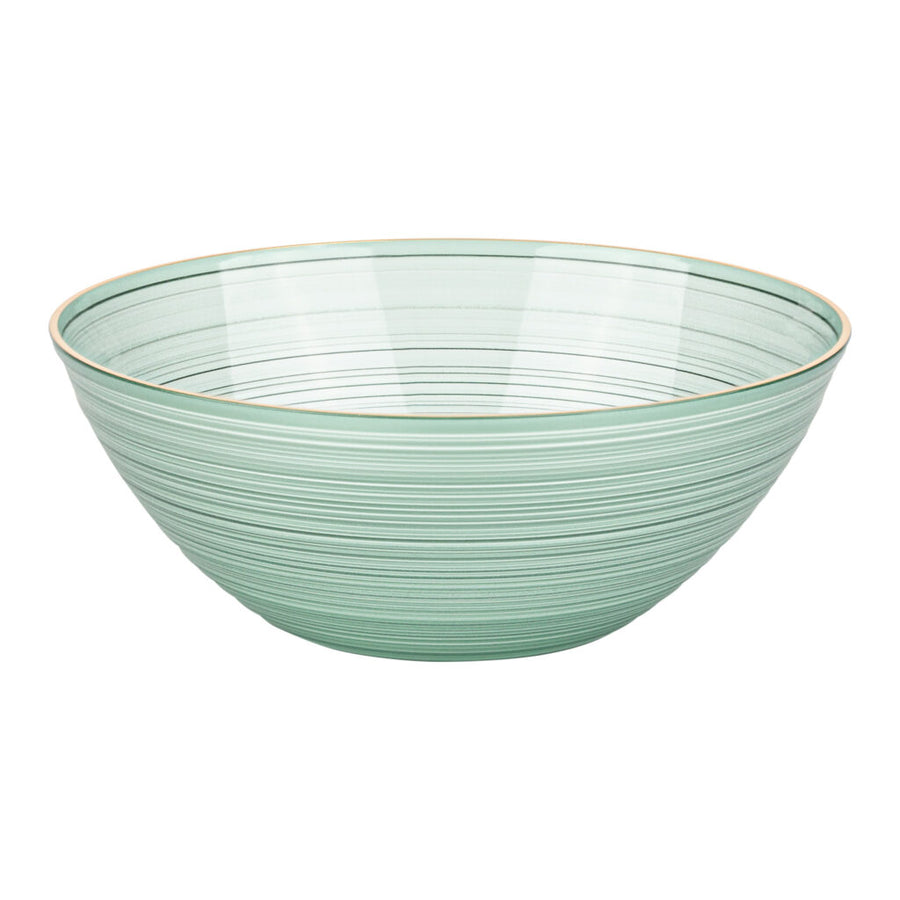 Crystal Design Bowls Green Transparent with Gold Rim - The Closeout Connection