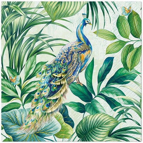 Peacock Lunch Napkin - 20 Count