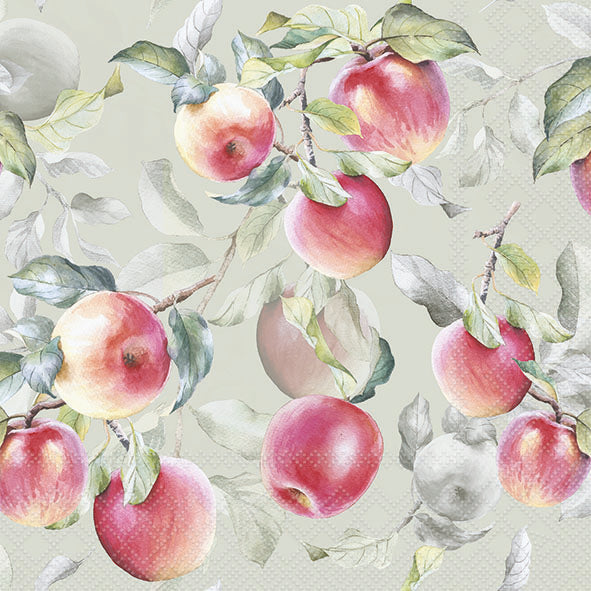 Fresh Apples Green Lunch Napkin - 20 Count - The Closeout Connection