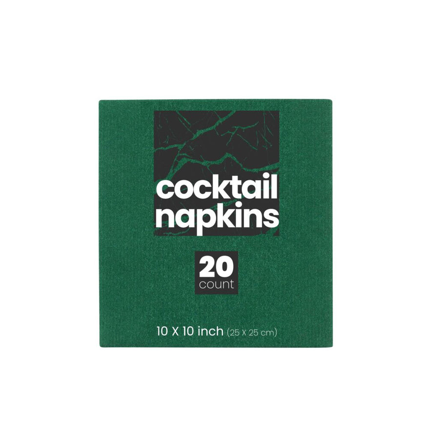 Airlaid 1/4 Fold Green Cocktail Napkin - 20 Count - The Closeout Connection
