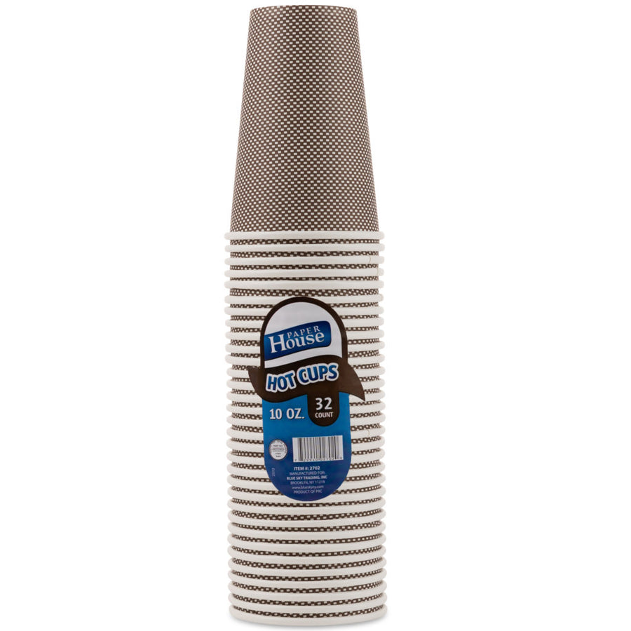 Brown Grid Cups - 32 Count - The Closeout Connection