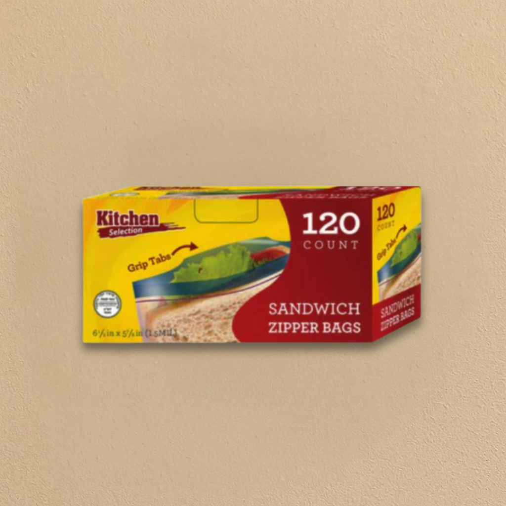 Grip Tab Sandwich Bags - 120 Count