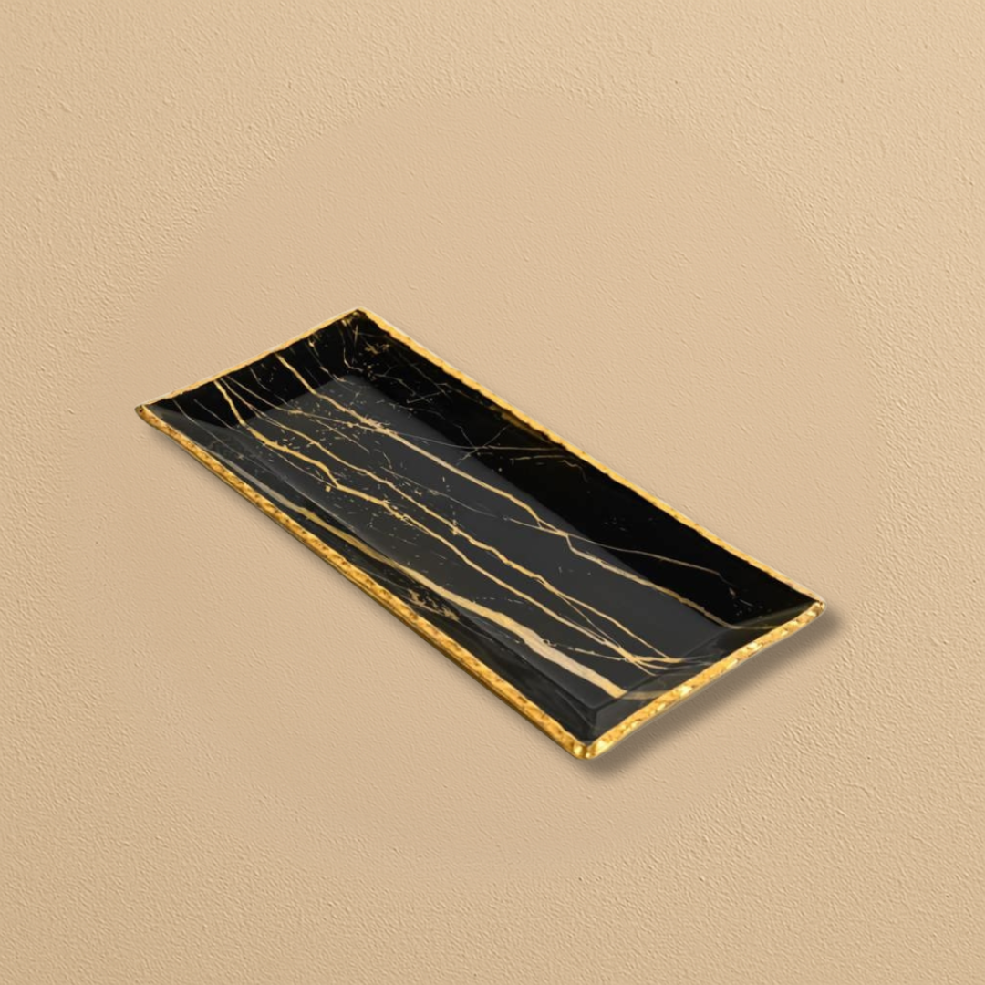 Gold & Black Marble Tray