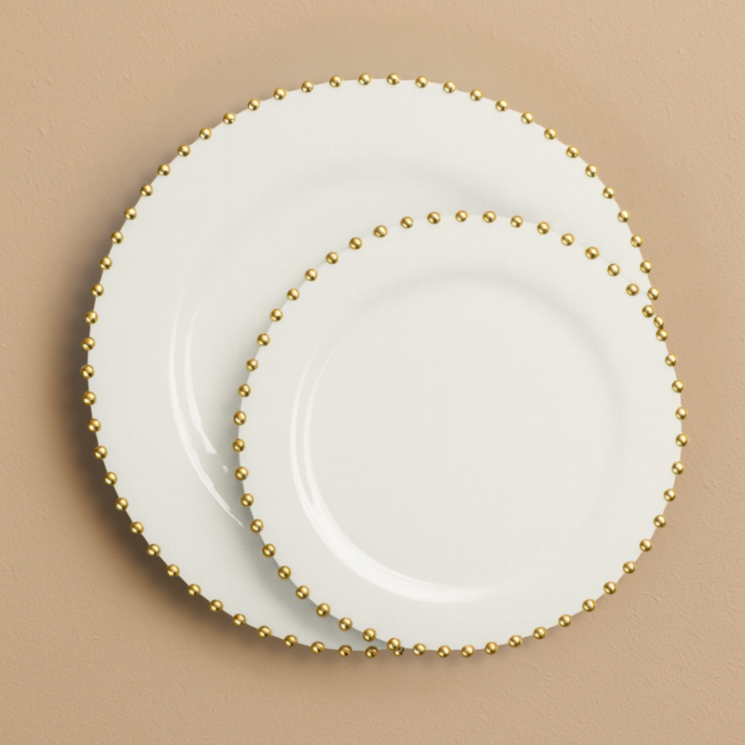 Beaded Collection White and Gold