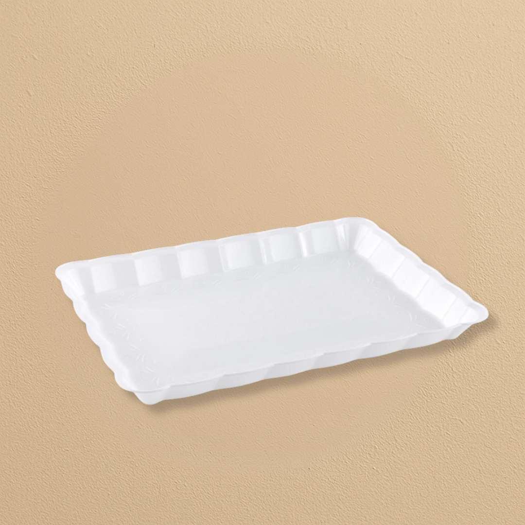 Scalloped White Tray