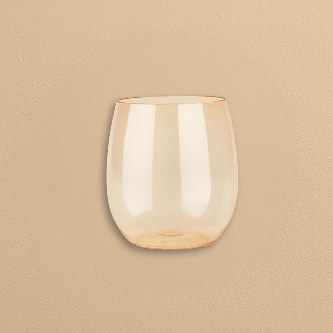 Stemless Goblets 12 oz Peach Transparent