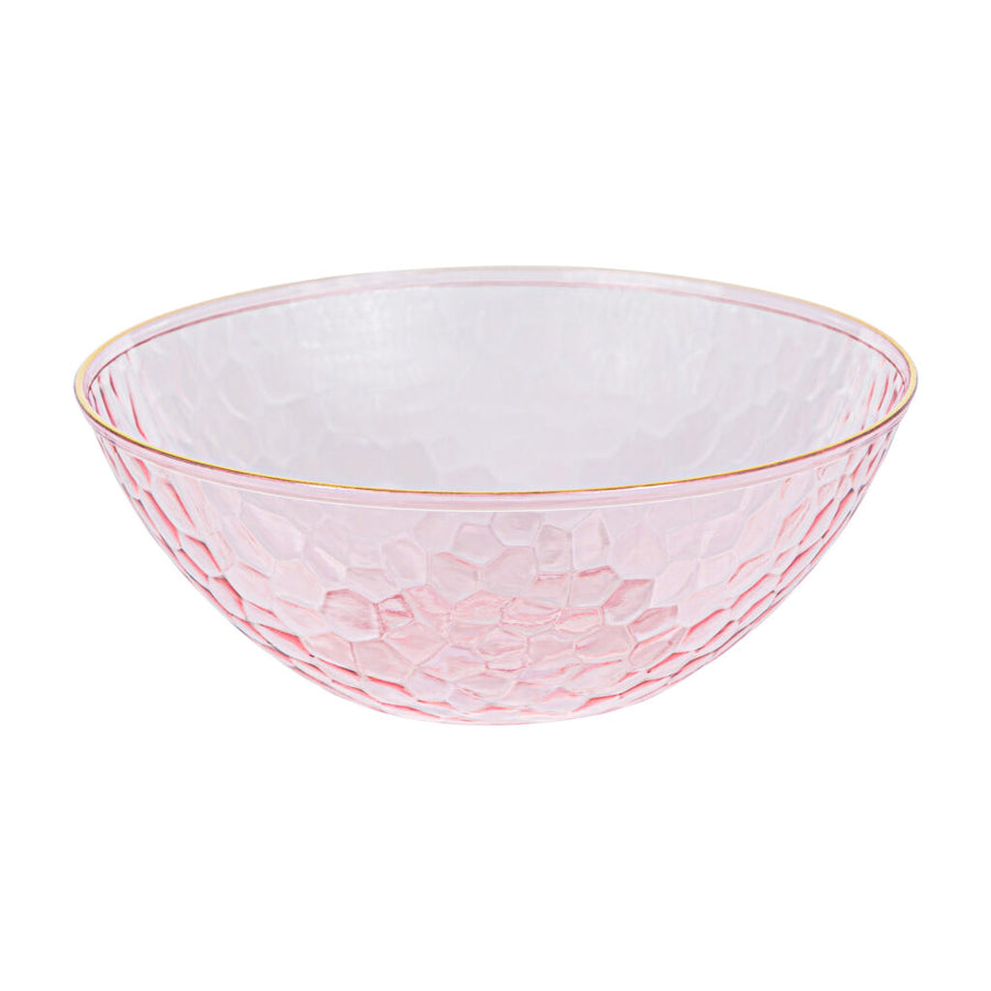 Pink/Gold Rim Soup Bowls - 10 Count - The Closeout Connection