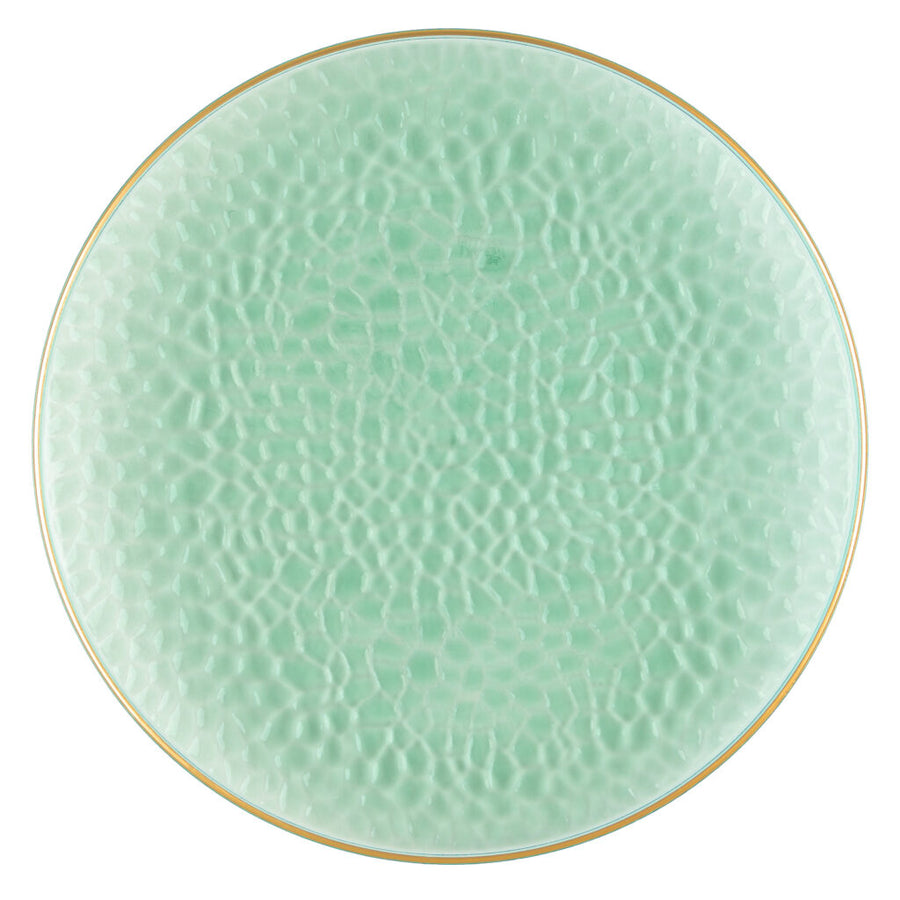 Organic Hammered Chargers with Gold Rim - 4 Count - The Closeout Connection