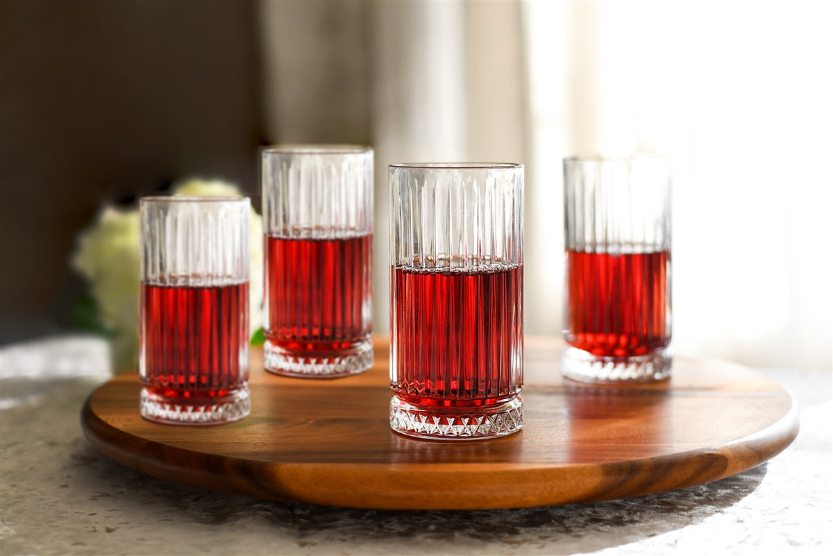 Prague Clear Ribbed Highball Glass
