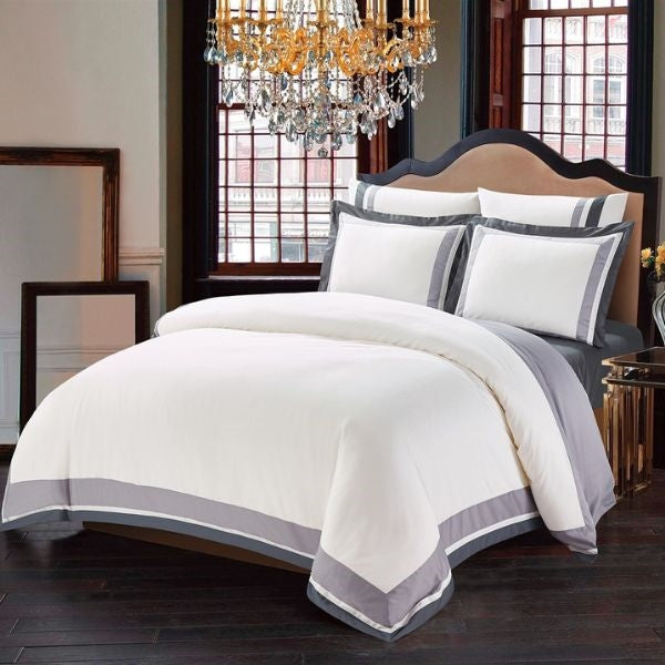 Hotel Collection Satin Cotton 8pc Bedding Set in Gray - The Closeout Connection