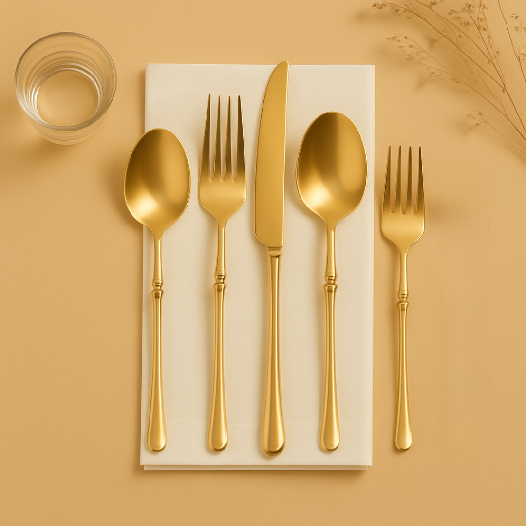 Infinity Flatware Gold Comb Set- 40 Count