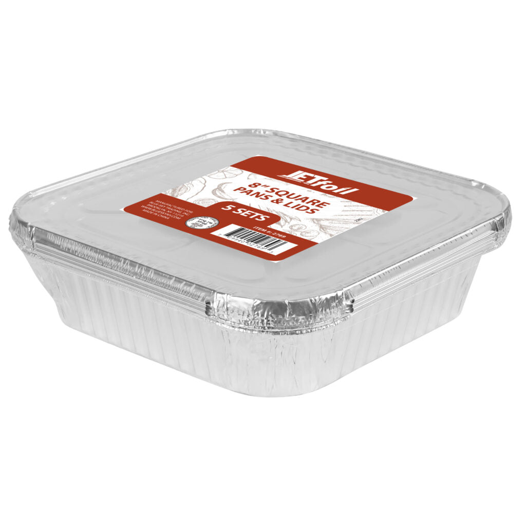 Square Pans/Lids Combo - 5 Pans & 5 Lids