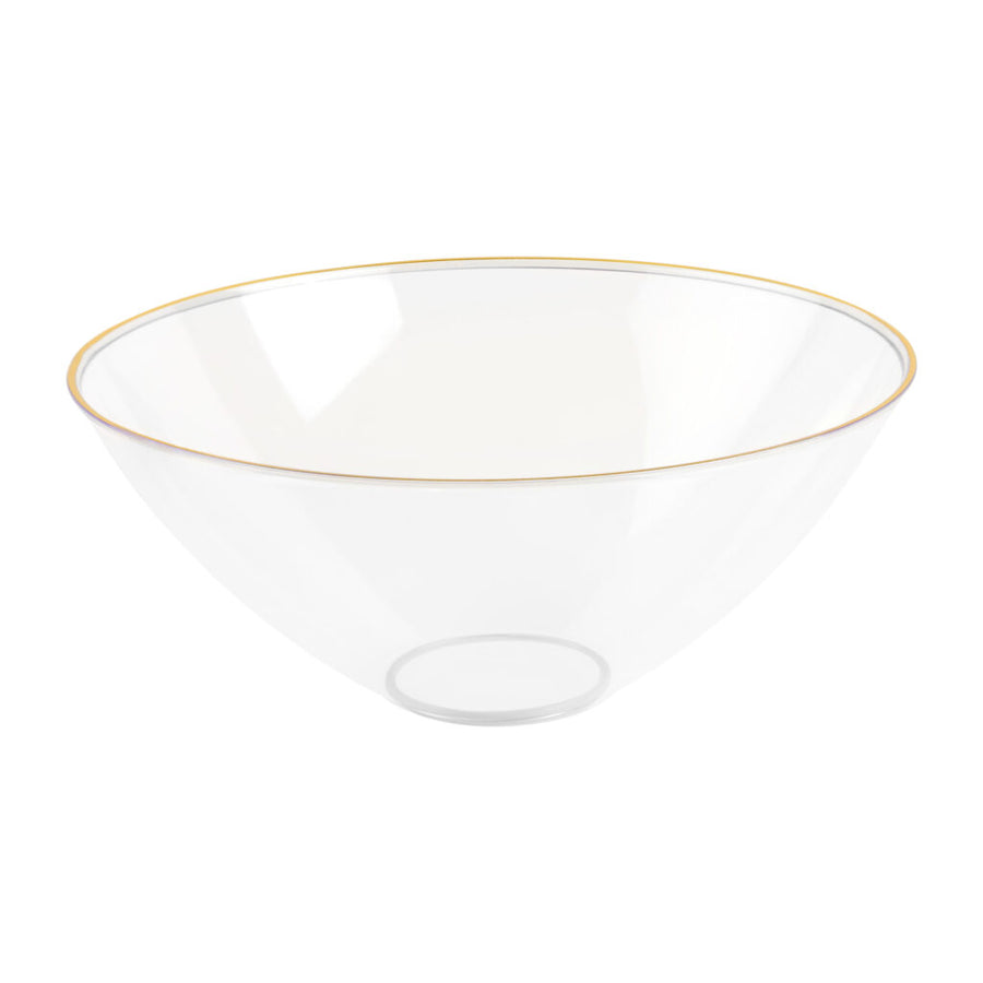 Clear Salad Bowl with Gold Rim - The Closeout Connection