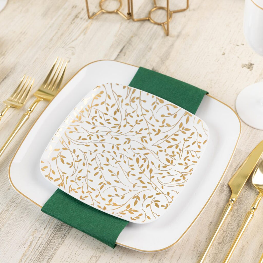 The Combo Leafy Gold Dinnerware- 32 Count - The Closeout Connection
