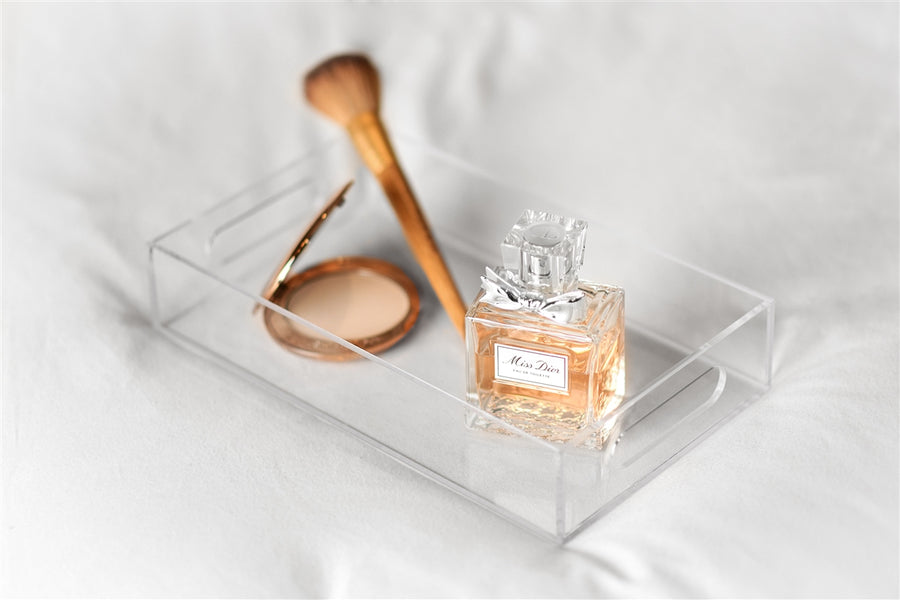 Small Lucite Clear Makeup Tray - The Closeout Connection