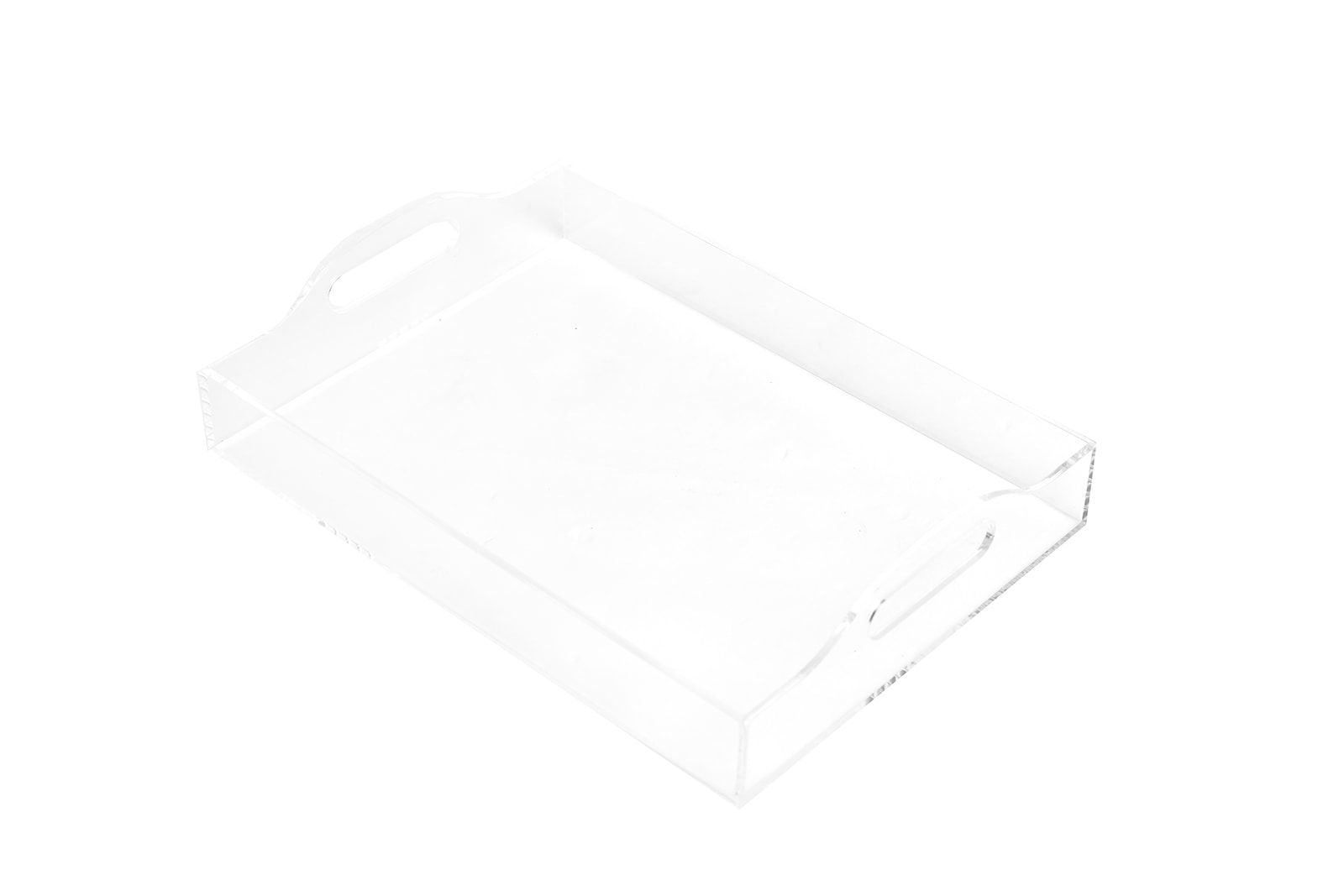 Clear Lucite Tray with Handles