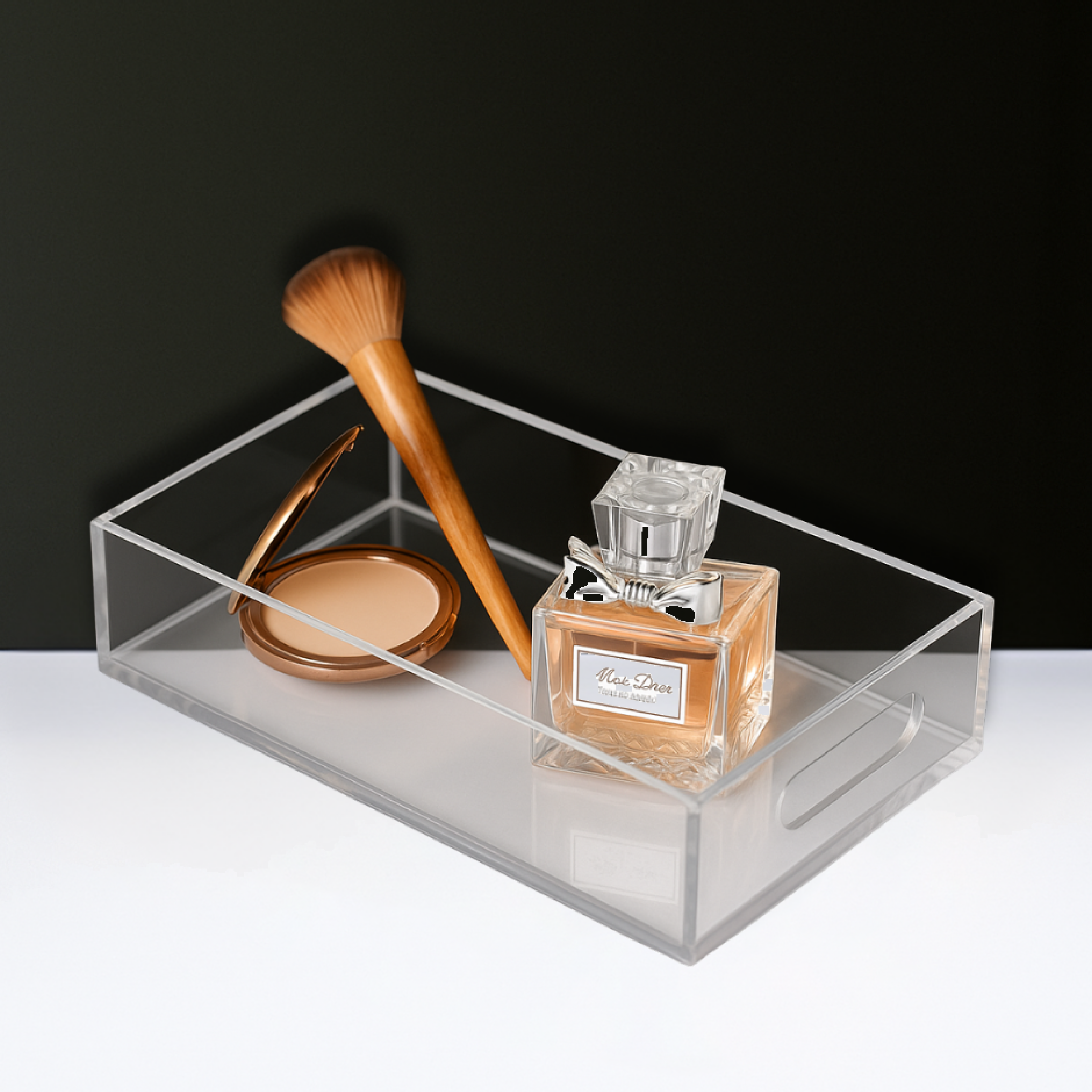 Small Lucite Clear Makeup Tray
