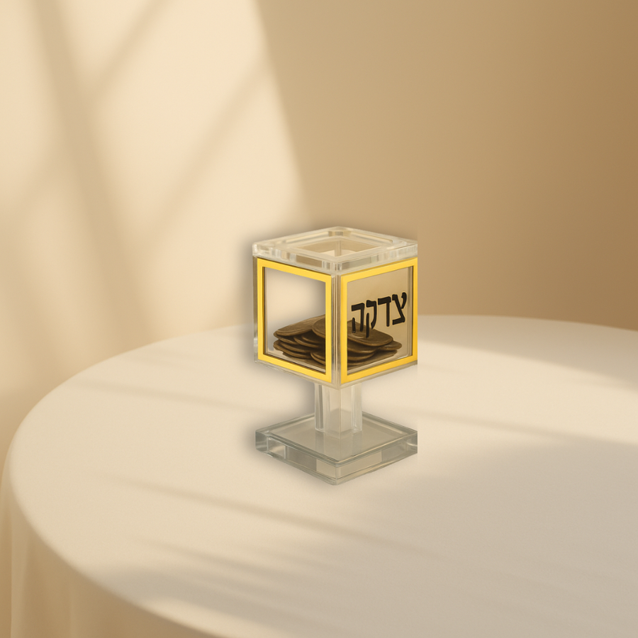 Lucite Clear & Gold Coin Box - The Closeout Connection