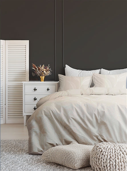 Cascading Vine Taupe 6PC Bedding Set by Luxe Premium Bedware - The Closeout Connection