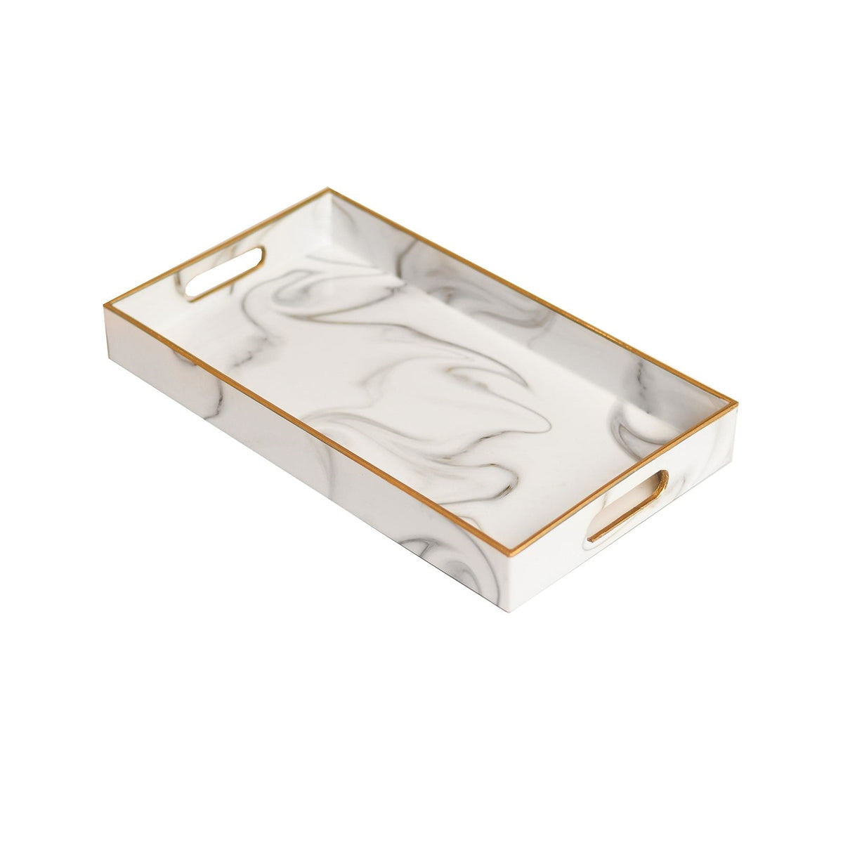 White and Gold Marble Design Tray #2