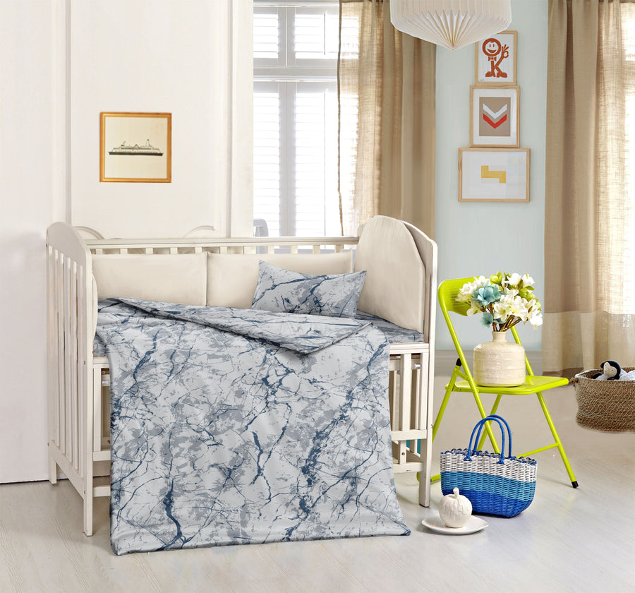 Marble Crib Bedding Set - 3 Piece