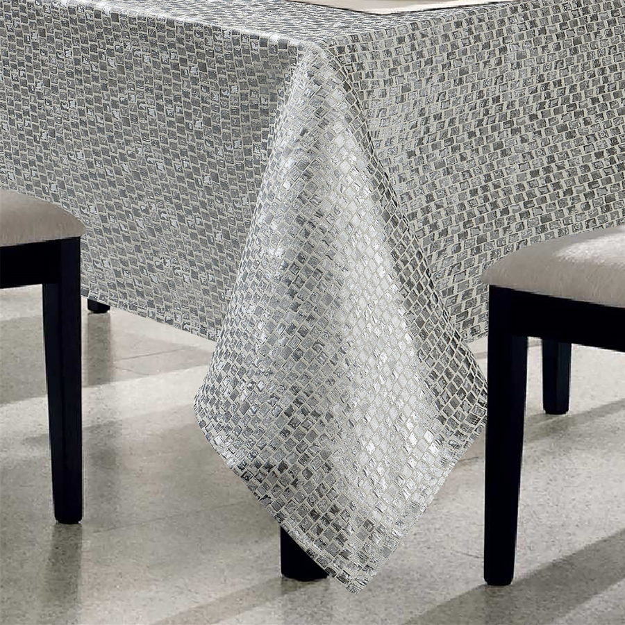 Marbella Metallic Tablecloth - The Closeout Connection