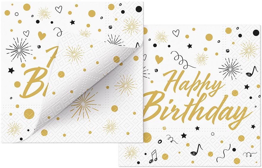 Double Design Party Invitation Lunch Napkin - 20 Count