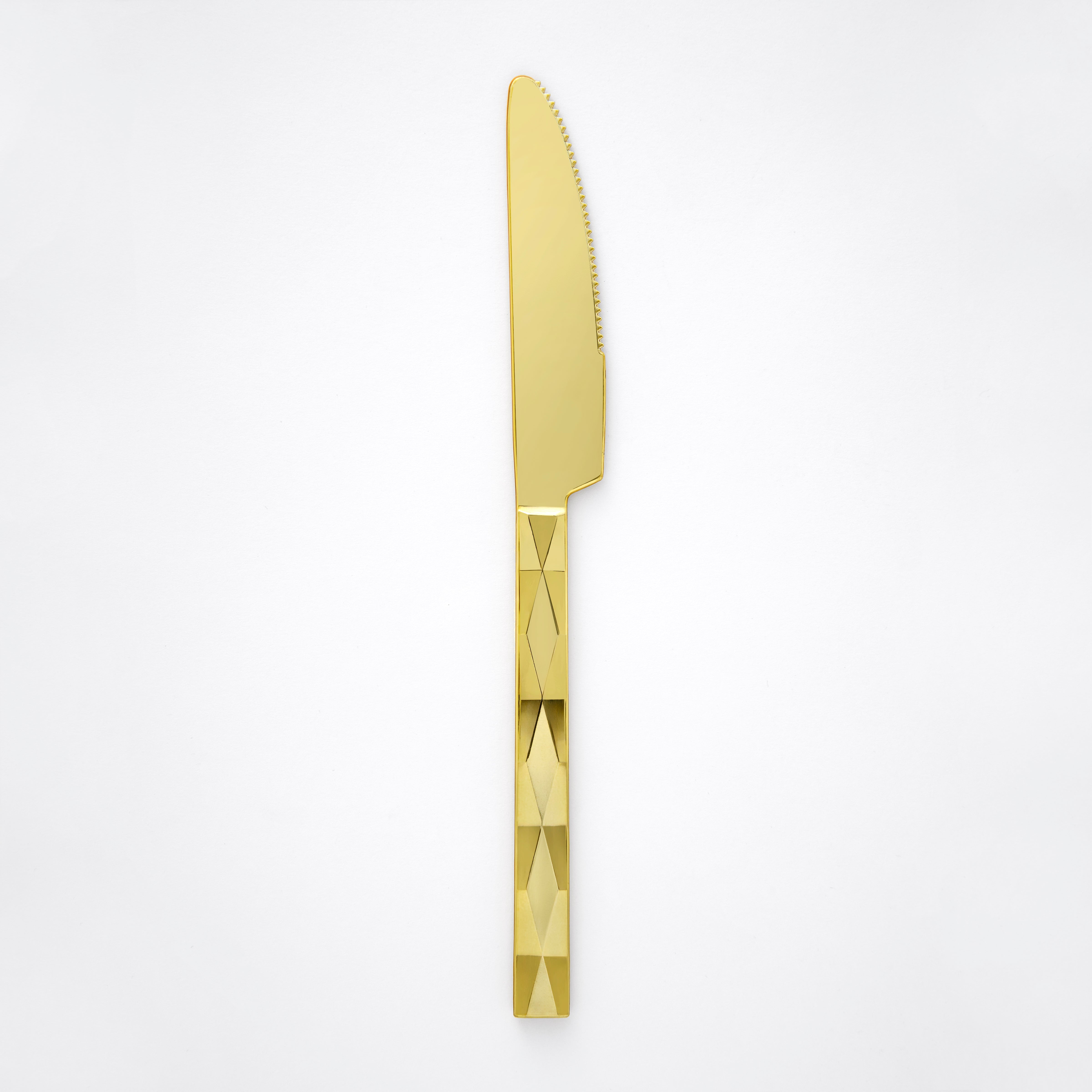 Decor Diamond Collection gold plastic knife #Color_Gold