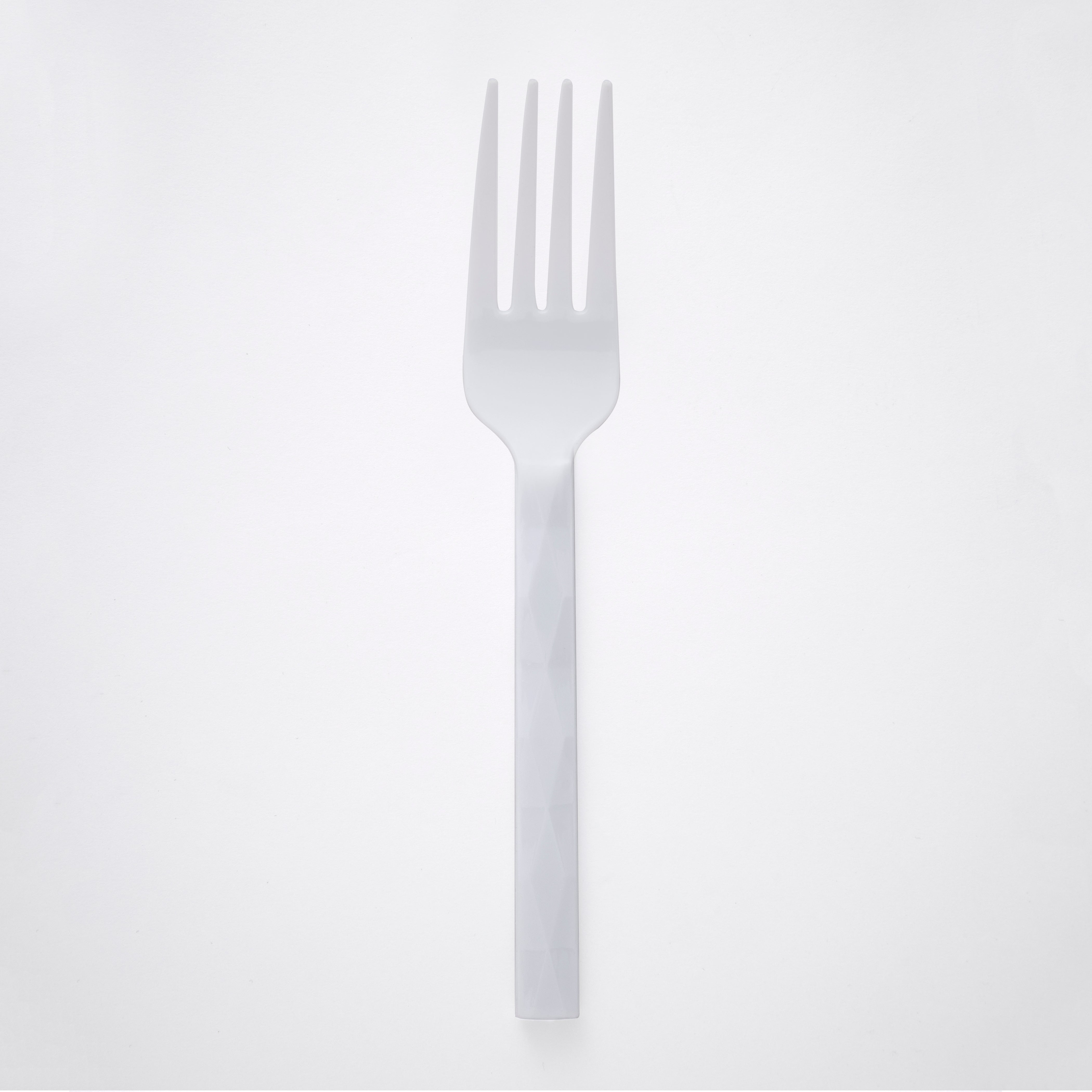 Decor Diamond Collection white plastic dinner fork #Color_White
