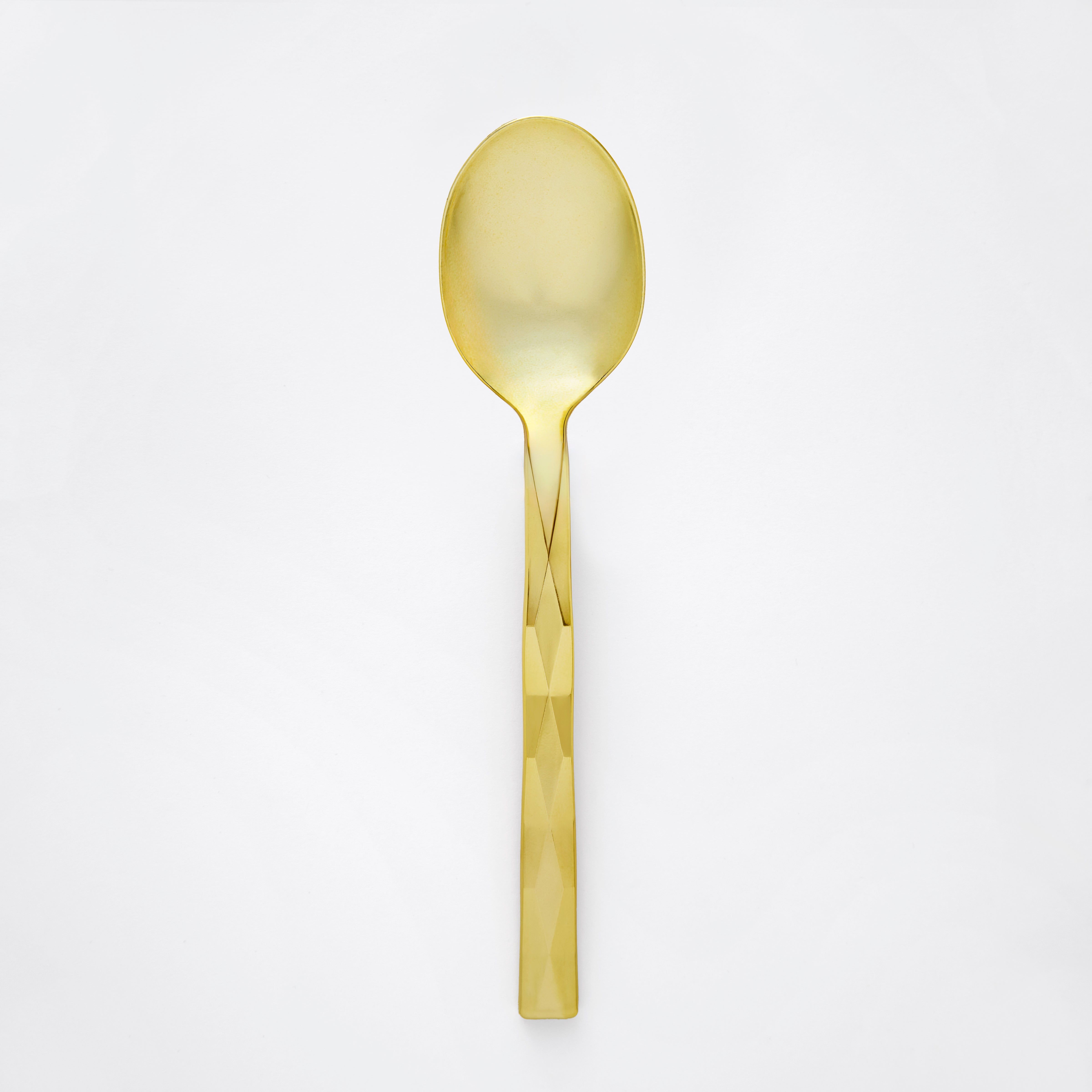 Decor Diamond Collection gold plastic spoon #Color_Gold